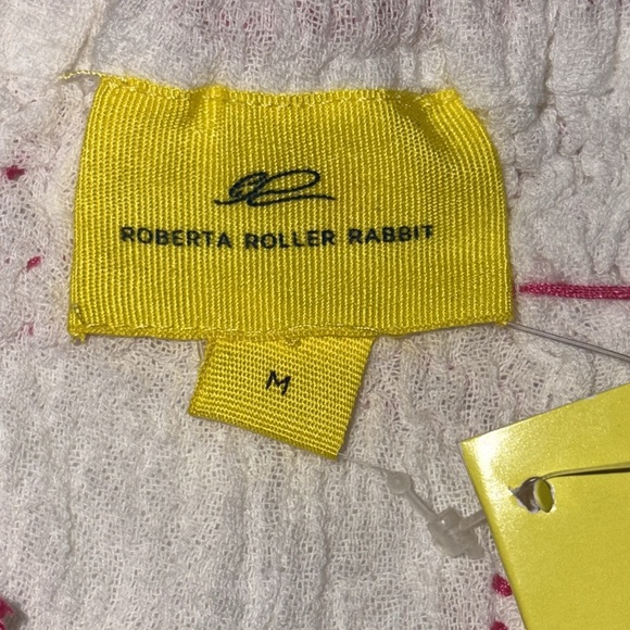 New Roberta Roller Rabbit Women's Peasant Blouse 100% Cotton Beachy Tunic Medium - Picture 5 of 13